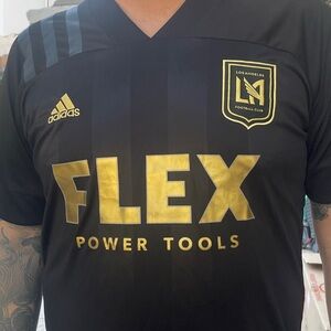 LAFC Adidas Men's Black and Gold Replica Soccer Jersey